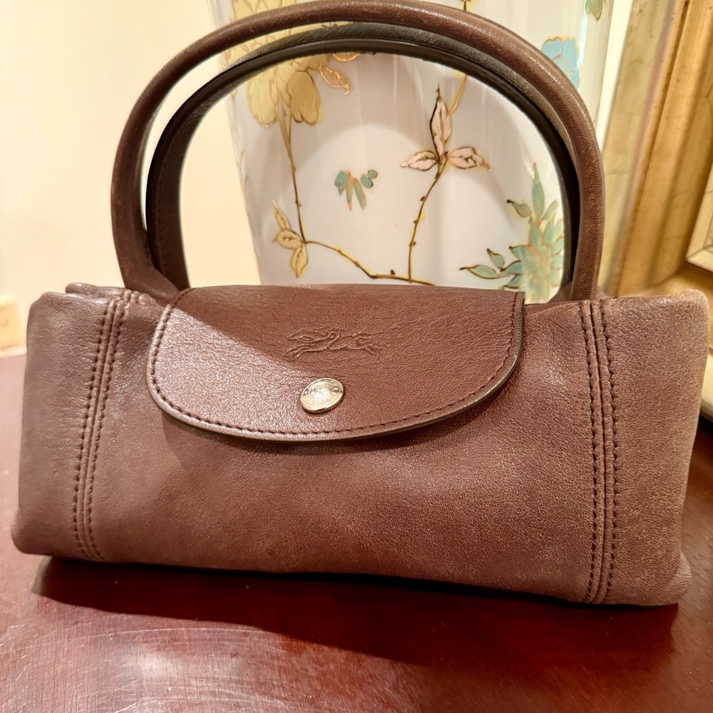 Longchamp Brown Leather Tote Bag Classic Design - Picture 10 of 11